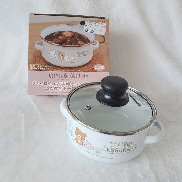 Rilakkuma - Chairoikoguma Enamel Pot With Lid - Sitting - Picture 2 of 5